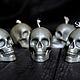 Beeswax candle 'Skull' Black 4 pcs. Candles. merlin-hat (Merlin-hat). My Livemaster. Фото №5