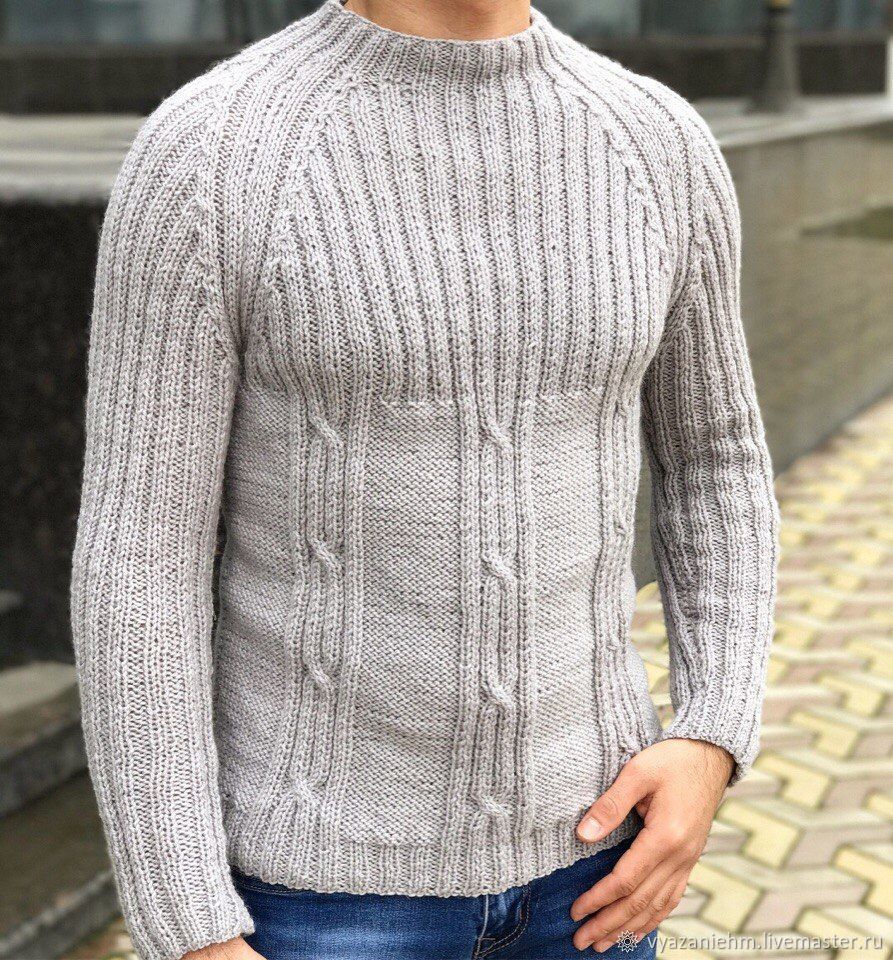 Как связать мужской свитер спицами