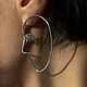 Statement hoop earrings – Face earrings –Sterling silver stud earrings. Congo earrings. Zhanat Kim jewelry. Online shopping on My Livemaster.  Фото №2