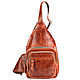 Leather chest bag 'Apollo' (red antique), Classic Bag, St. Petersburg,  Фото №1