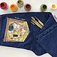 Drawings on jeans Klimt Kiss Danaya Customization painting clothes. Jeans. nataliadenimart. My Livemaster. Фото №4