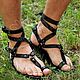 Mens Greek Sandals black full grain leather. Sandals. Katorina Rukodelnica HandMadeButik. Online shopping on My Livemaster.  Фото №2