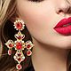 Серьги-кресты  в стиле DG - Perfection Red, Серьги классические, Калач,  Фото №1