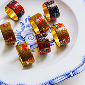 Посуда handmade. Livemaster - original item Vintage Brass Cloisonne Enamel Napkin Rings. Handmade.