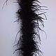 Ostrich feather Boa 1.8 m black - 1 thread (SINGLE THREAD), Sewing accessories, Moscow,  Фото №1