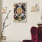 Для дома и интерьера handmade. Livemaster - original item Clock picture wall large with gold in Art Deco Style. Handmade.