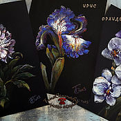Картины и панно handmade. Livemaster - original item Paintings: still life with flowers iris peony orchid set TRIPTYCH WITH FLOWERS. Handmade.