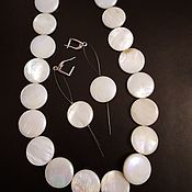 Украшения handmade. Livemaster - original item Necklace and earrings 925 made of sea Mother of Pearl 