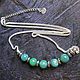 Necklace with green agate on a 925 sterling silver chain, Necklace, Moscow,  Фото №1