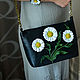 Order Women's black bag with leather flowers white daisies in DG style. flowersstyle (flowersstyle). Livemaster. . Classic Bag Фото №3
