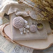 Комплект браслетов САКУРА из натуральных камней и бусин
