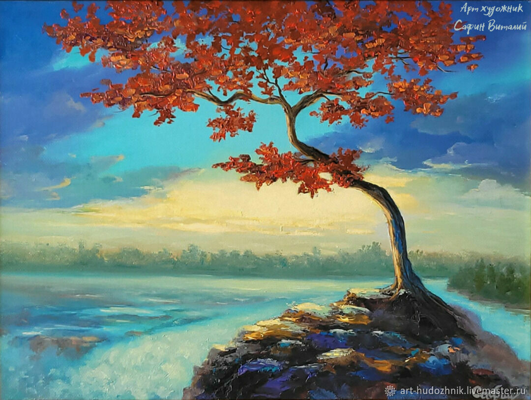 Пейзаж с деревом картина Рыжие кудри, Картины, Санкт-Петербург,  Фото №1