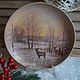 'In the winter forest'-Ceramic plate. Plates. Hundred centuries. My Livemaster. Фото №4