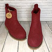 Обувь ручной работы handmade. Livemaster - original item Boots on the sole of Burgundy. Handmade.