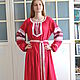 Dress Russian Slavic long red linen Vesnyanka. Folk dresses. Kupava - ethno/boho. My Livemaster. Фото №4