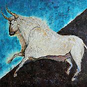 Картины и панно handmade. Livemaster - original item The heavenly bull. painting acrylic. Handmade.