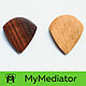 Set of picks from wood. Workshop mediators handmade MyMediator. At your request we will make of guitar pick pendant.
