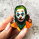 Brooch portrait ' The Joker movie, The Avengers, Sad Clown'. Brooches. greenfox-23. Online shopping on My Livemaster.  Фото №2