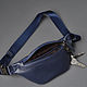 Men's leather waist bag 'Sigma S' (Dark blue). Waist Bag. DragonBags - Men's accessories. My Livemaster. Фото №5