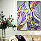 Purple lilac silver interior painting abstraction, Pictures, St. Petersburg,  Фото №1