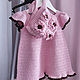 Dress for girls pink, crocheted, Childrens Dress, Cheboksary,  Фото №1