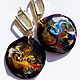Серьги диски из муранского стекла Arlechino. Серьги классические. I love Murano. Ярмарка Мастеров.  Фото №4