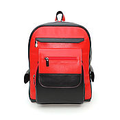 Сумки и аксессуары handmade. Livemaster - original item Backpacks: Women`s Leather Backpack Red and Black Antares Mod. P47 - 791-1. Handmade.