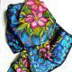 Batik scarf 'Clematis'. Scarves. OlgaPastukhovaArt. My Livemaster. Фото №5