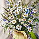 Акварель "Букет ромашек". Полевые цветы. Ваза. Природа, Картины, Королев,  Фото №1