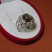 Кольцо серебряное с чароитом