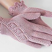 Перчатки ажурные " Алиса" (хлопок) медово-бежевый цвет