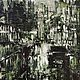 Green painting 40 by 40 cm painting palette knife painting night city. Pictures. paintmart (oikos). My Livemaster. Фото №4