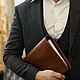 Блокнот ежедневник из натуральной кожи с гравировкой коньячный, Органайзер, Самара,  Фото №1