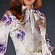 Шелковая блузка с бантом "Розы". Блузки. belna_ta. Интернет-магазин Ярмарка Мастеров.  Фото №2