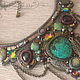 Necklace with turquoise Ethno glamour. Natures'. stones, metal, Swarovski, chains. Necklace. ssowl. My Livemaster. Фото №4