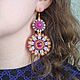 Earrings made of beads and Swarovski crystals Faina. Braided earrings, Earrings, Abakan,  Фото №1