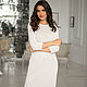 Knitted milk dress, white knitwear dress, form - fitting, Dresses, Novosibirsk,  Фото №1