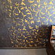 Декор поверхности стены кухни в серых и золотых тонах (эффект шелка). Декор. Art of genius (oikos). Ярмарка Мастеров.  Фото №5