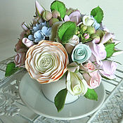 Цветы и флористика handmade. Livemaster - original item Mini bouquet in pastel colors. Flowers from polymer clay. Handmade.