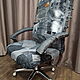 Чехол на офисное кресло (серо-черный) из джинсы, Покрывала, Уфа,  Фото №1