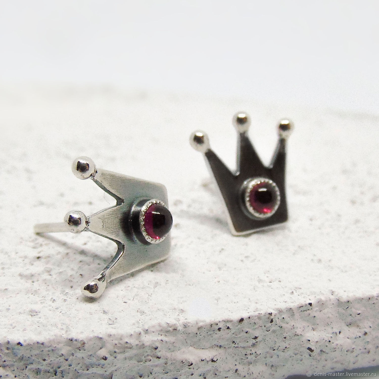 Earrings Crown Cloves Of Silver Ear Studs Set Online On Earrings Crown Cloves Of Silver Ear Studs Set Nadezda Kiwi Online Handmade