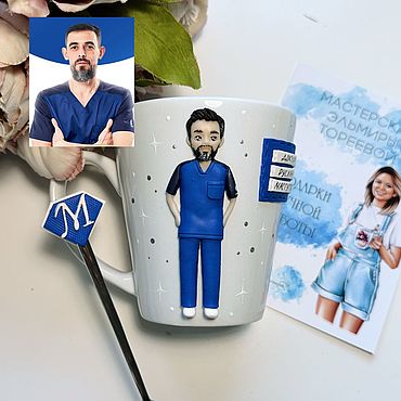 Посуда ручной работы. Ярмарка Мастеров - ручная работа Как отблагодарить доктора. Кружка по фотографии для доктора. Handmade.