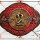 Plate - room apartment. Door number. Decoupage - decor. My Livemaster. Фото №5