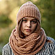 Set: two-turn Snood hat (beige with sequins). Headwear Sets. Scarfland. Online shopping on My Livemaster.  Фото №2