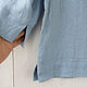 Order Blue blouse with 3/4 sleeves made of 100% linen. etnoart. Livemaster. . Blouses Фото №3