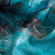 Морской Нуно-войлочный шарф - бирюзовый валяный шарф из шелка и шерсти, Шарфы, Москва,  Фото №1