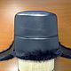 Ushanka mens fur muskrat and leather. Color black. Hat with ear flaps. Mishan (mishan). My Livemaster. Фото №5