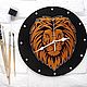 Lion - king of beasts. Hand-painted wall clock. Watch. Clocks for Home (Julia). Online shopping on My Livemaster.  Фото №2