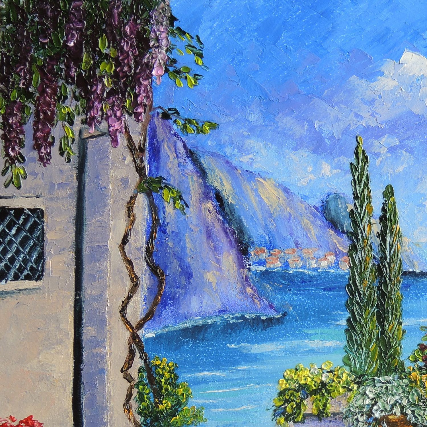 "By the sea" Oil painting Mediterranean shop online on