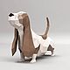 Собака Бассет-хаунд. 3D модель. 3D конструктор из дизайнерской бумаги, Скульптуры, Уфа,  Фото №1